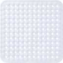 Yimobra Square Shower Mat Non Slip, Super Strong Suction Cups, 21"x21" Bath Tub Mat with Drain Holes, Machine Washable Fast Draining Bath Mats, Bathroom Essentials,White