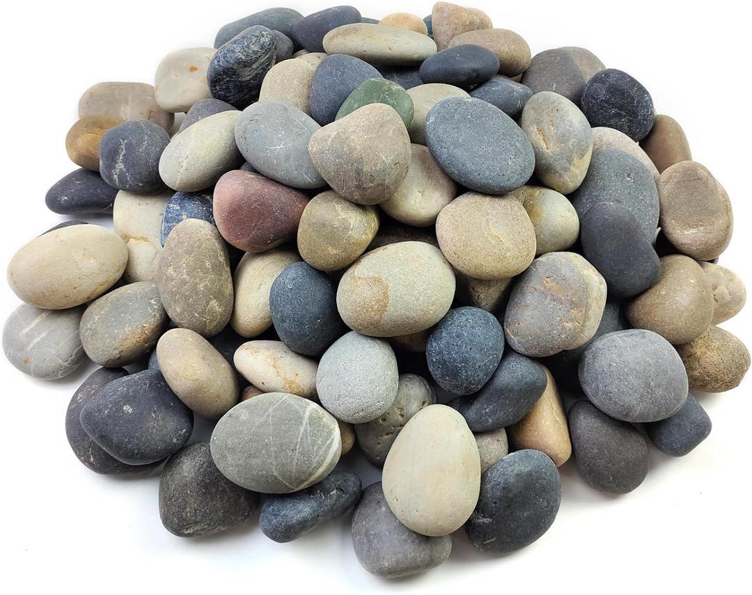 40 lbs Garden Rocks Pebbles, 2-3 Inch Decorative Large River Rocks for Landscaping, Painting, Aquarium, Plants, Crafting, Walkways and Outdoor Decorative Stones