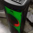 Pyle 12 Portable PA Speaker - 600 Watts High-Powered Wireless Speaker System with Dual Subwoofers, Flashing Flame LED Lights, Built-in Rechargeable Battery, AUX/MP3/USB/FM Radio (Deep Black)