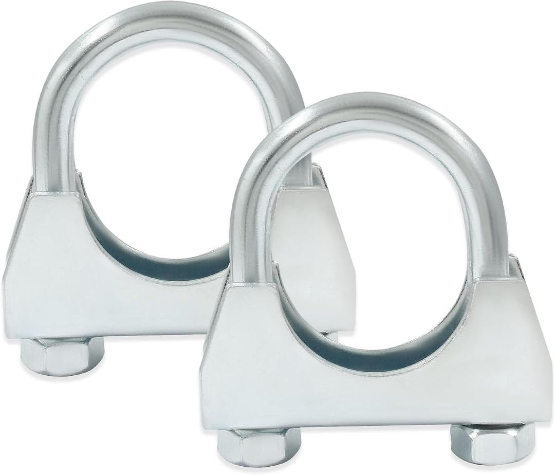 1-1/4'' U Bolt Muffer ExhaustHeavy Duty Exhaust Clamp with Saddle Style U-Bolt Pack of 2