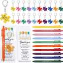 Dunzoom Employee Appreciation Gifts Bulk for Workplace Coworker Office Staff Teacher Nurse Doctor Social Worker Team Work Puzzle Piece Keychains & Thank You Pens(36 Set,You Make A Difference)