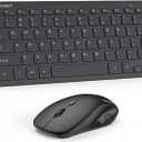 TECKNET Wireless Keyboard and Mouse Combo, Mini Cordless Computer Keyboard and Mouse Set 2.4GHz, Silent Adjustable 1600 DPI, Quiet Click, Lag-Free for Computer, Laptop, PC, Windows, Mac, Chrome O, Black
