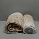 BSICPRO Bathroom Rugs and Mats Sets, 2 Piece Thick Absorbent Chenille Bath Mat Rug Set Non Slip, Soft Shaggy Bath Room Floor Mats for Bathroom, Machine Washable (Beige, 20" x 47" Plus 20" x 32")