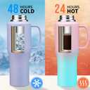 32oz Insulated Water Bottle - with Straw & Spout Lid, Strap Carrier Bag, Cold-48H & Hot-24H, Stainless Steel Travel Cup with Handle, Reusable Slim Metal Water Bottle for Car Travel Cycle Gym