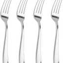Liacere 200 Pack Silver Plastic Forks - 7.4 inch Heavy Duty Plastic Forks - Heavyweight Disposable Forks - Silver Plastic Silverware for Catering, Parties, Dinners, Valentine's Day