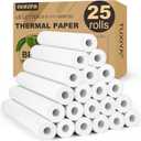 TUXIYA 25 Rolls Thermal Printer Paper 8.5"x11" US Letter Size, BPA free Quick-Dry Thermal Paper,Thermal Printing Paper Rolls Compatible Most Portable Printers(About 650 Sheets)