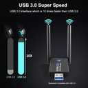 AX1800 USB WiFi 6 Adapter,Dual Band 2.4G/5G WiFi Dongle for Desktop PC, WPA3, MU-MIMO, OFDMA, Built in Driver Wireless Network Receiver Supports Windows 11/10
