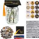 3 x 2026 Graduation Gifts, Personalized Name Graduation Mason Jar, Filled With Ribbon, 50pcs Stickers, Class Of 2026 Cap Kit, Congrats Decorations Party Supplies For Him Her Women Men College High School
