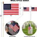 12 Pack 8x12 Inch American Flags on Stick, American Flags for Outside, 250 Year America Anniversary Flag with Handheld and Grounded Multi-Purpose Flagpole, Memorial Day, 4th of July Decorations, Veterans Day, Patriotic Decorations