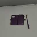 Defencase Compatible with iPhone 16 Pro Case Wallet with RFID Blocking Card Holder for Women Men, Soft PU Leather Magnetic Snap Flip Zipper Strap Wallet Phone Case Fit for iPhone 16 Pro 6.3", Purple