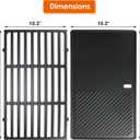 Uniflasy 7637 17.5 Inch Cast Iron Griddle Grates Replacement Part for Weber Spirit E210 E220 S210 S220 with Front Control, Reversible Griddle Plate for Weber Spirit & Spirit II 200 Series