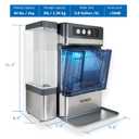 Naner Nugget Ice Makers Countertop 42lbs/Day Large Capacity One-Click Operation Self-Cleaning Portable Ice Maker with A Detachable 3L Water Tank Scoop Included Ice Machine for Home/Kitchen/Office