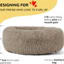 HACHIKITTY Calming Donut Cuddler Dog Bed, Round Fluffy Pet Bed with Sewn-in Cushionfor Large Dogs,Washable, Large, Taupe, 30''