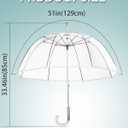 Clear Umbrella for Rain, Dome Bubble Umbrellas for Wedding, Windproof Transparent Umbrella with Large Canopy, Reinforced Fiberglass Frame & Aluminum Shaft, Lightweight for Prom & Outdoor Events