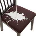 Fuloon Waterproof Seat Cushion Covers 6 PCS, Stretch Jacquard Chair Seat Covers Washable Dining Room Seat Slipcovers Removable Kitchen Chair Protector (6, Waterproof-Chocolate)