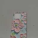 KERZZIL Elegent Girly 3D Flower Compatible with iPhone 14 Pro Rectangle Edge Case, Cute Floral Pattern Slim Soft TPU Protective Bumper Cases Cover(Blue,14 Pro)