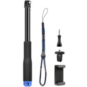 GEPULY 46''Alumium Waterproof Selfie Stick with 1/4 Thread Hole Underwater Pole Handle Grip Monopod for GoPro Hero 13 12 11 Max Insta360 AKASO DJI OSMO Action Cameras Accessories