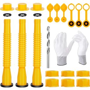 3-Kits Gas Can Spout Replacement,Upgraded Spill-Resistant Nozzle Kit Flexible 8.1-Inch Hose for 1/2/5/10 Gallon Gas Cans (Yellow) 3-Kits Gas Can Spout Replacement,Upgraded Spill-Resistant Nozzle Kit Flexible 8.1-Inch Hose for 1/2/5/10 Gallon Gas Cans (Yellow)