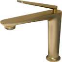 Bathroom Faucet Brushed Gold, One Hole Single Handle Vessel Sink Faucet, Brass Bathroom Faucet for Vanity Sink Restroom Guestroom RVs
