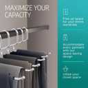 Set of 100 Stainless Steel Non-Slip Open-Ended Pant Hangers Durable Trouser Organizer