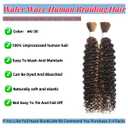 4/30 Human Braiding Hair Water Wave Bulk Human Hair for Braiding Bohemian Knotless 2 Bundles 100g 28inch No Weft 10A Brazilian Virgin Hair Extensions Curly Bulk Human Hair for Boho Braids