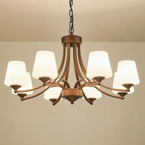 8-Light Large Rustic Chandeliers with Frosted Milky White Glass, Classic 30Pendant Ceiling Light, Oil Rubbed Bronze Durable Metal Hanging Fixture for Dining Room, Living Room, Kitchen, Farmhouse