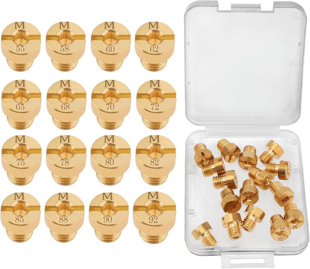 Windance 16pcs 5mm Carburetor Main Jet Kit Fit for Mikuni Vm22 Vm24 Vm26 / 125cc 150cc 200cc 250cc / Dirt Bike Pit Bike ATV, Carb Nozzle Replace (55# ~ 92#)
