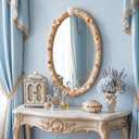Geetery 16 x 24 Inches Natural Seashells Pearl Mirror Coastal Seashells Wall Mirror for Bathroom Bedroom Vanity Entryway Hallway Housewarming Gifts Wedding Gifts Photo Props for Women Home Decorations