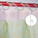 Curtain Hooks for Drapes, Drapery Hook Pins for Window Curtain, Door Curtain and Shower Curtain, Silver (50 Pieces)