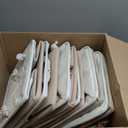 Geiserailie 6 Pcs 12 x 12 Inch Cube Storage Bins Fabric Storage Organizer Bins Foldable Cube Baskets with Sturdy Carry Handles Wicker Baskets for Home (White,Light Brown)