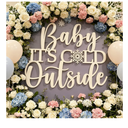 Baby It's Cold Outside Sign for Backdrop,Wooden Baby Shower Sign for Winter Wall Decoration for Gender Reveal Birthday Christmas Party Decorations Supplies(17inch*11.7inch)