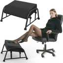 Under Desk Footrest with Memory Foam, Adjustable 10-Level Ergonomic Foot Rest for Office & Gaming Desk Accessories for Leg Rest, Reinforced Metal Frame, Non-Slip Base Extra Large Black