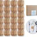 Wicker Rustic Napkin Rings Set of 24, Round Woven Boho Napkin Rings Handmade by Natural Water Hyacinth - Perfect for Farmhouse Party, Wedding, Dining Room, Table Decoration