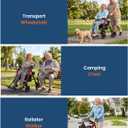 Folding 3 in 1 Rollator & Transport Wheelchair, Lightweight Aluminum Rolling Walker with Seat, Adjustable Foot Rests, Hand Brake, Storage Bag, Mobility Walking Aid for Seniors, Elderly & Disabled, Red