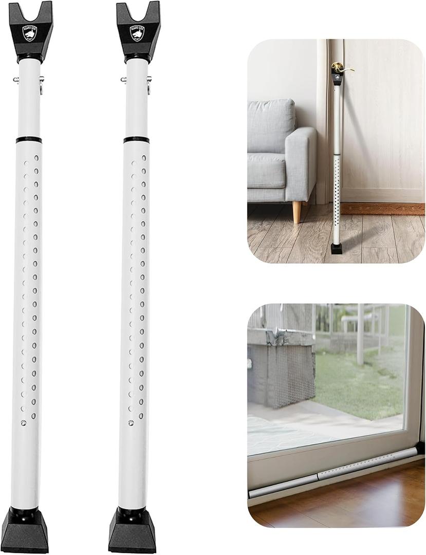 Sliding Door Security Bar, Door Jammer 2-in-1 Adjustable, Door Stoppers Security – 40 Different Adjustments, by Guard Dog Security
