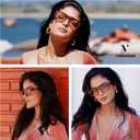 VANLINKER Polarized Trendy Square Double Bridge Aviator Sunglasses for Women Men Retro Vintage Shades VL9835 (Black Frame Brown Lens)