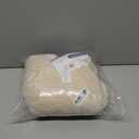NeColorLife Square Ottoman Cover Velvet Ottoman Slipcover Thick Stretchable Footrest Stool Covers with Elastic Band for Oversized Ottoman (XX-Large Size,(with Warm Undertones)) (XXL Length: 45"-55",Width: 45"-55", Cream)