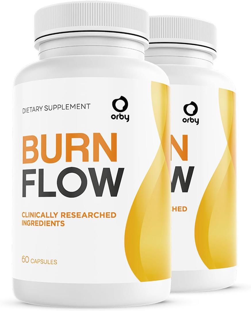 BurnFlow Capsules 100% Natural Formula with Turmeric, BioPerine & More - Non-GMO, Gluten-Free, Made in USA 60 Capsules, 2 Month Supply (EXP 08/01/28)