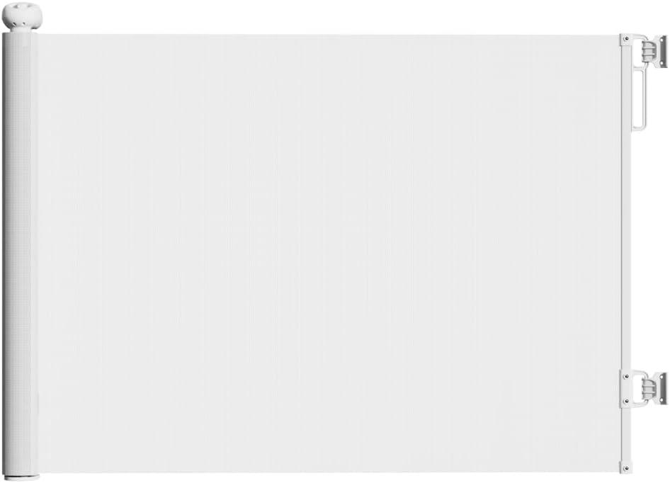 Retractable Baby Gates for Stairs Doorways Hallways, Soft Mesh Safety Retractable Dog Gate for Pet, Indoor Or Outdoor Use, Easy Installation,33.6" Tall,Expands to 55" Wide,White