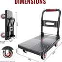 Upgraded Foldable Push Cart Dolly | 660 lbs. Capacity Moving Platform Hand Truck | Heavy Duty Space Saving Collapsible | 4‘’ TPR 360-Degree Silent Wheels | 2 Swivel Wheels and 2 Fixed Wheels