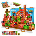 GaHoo Magnetic Blocks, Build 3D Magnet Building Toys World with Magnetic Tiles, Foldable Magnet Board, STEM Sensory Toy for Kids, Toy Building Sets Gifts for Age 3-10 Year Old Boys Girls