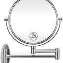 7X Wall Mounted Makeup Mirror - Double Sided Magnifying Makeup Mirror for Bathroom, 8 Inch Extension Polished Chrome Finished Mirror