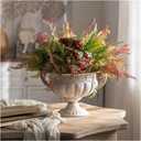 Europe Retro Distessed White Metal Vase for Room and Home Decoration and Iron Handicrafts Item Roman Style Decorative Vase, 13.58"L x 11.81"W x 8.46"H