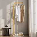 Freestanding Clothing Rack with Marble Base,Modern Garment Rack for Small Spaces,Sturdy Metal Coat Rack with Hooks,Clothes Rack for Hanging Clothes in Bedroom,Closet,Entryway (gold) 14.5"D x 22.83"W x 67"H