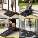 2FT Portable Wheelchair Ramp with Quick-Lock, Black Seamless Non-Slip Aluminum Folding Handicap Ramp,Threshold Ramp for Doorways, Wheel Chair Ramp for Home Steps, Loading Dock Plates
