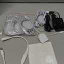 LED Closet Lights Kit, Linkable Wired Puck Light, Wireless Remote Control Dimmable, 110V to 12V Wall Plug in Small Round Kitchen Under Cabinet Lighting Fixture, 4 Lights, Cool White