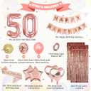 Rose Gold 50th Birthday Decorations for Her - Party Decor with Fifty Birthday Theme