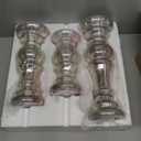 Signature Design by Ashley Rosario Mercury 3 Piece Candle Holder Set, Silver Finish
