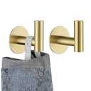 JQK Self Adhesive Towel Hook Bronze, No Drill Stick on Coat Robe Clothes Wall Hook for Bathroom Kitchen Garage 2 Pack, 304 Stainless Steel Oil Rubbed Bronze, ATH110-ORB-P2