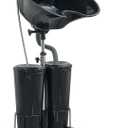 Power-Driven Portable Mobile Shampoo Bowl,Height-Adjustable Tear Free Hair Washing Sink,with Drain Pipe and Bucket,for Beauty Salon,Barber Shop,HomeBlack